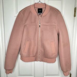 💕 Textured Pink Bomber Jacket